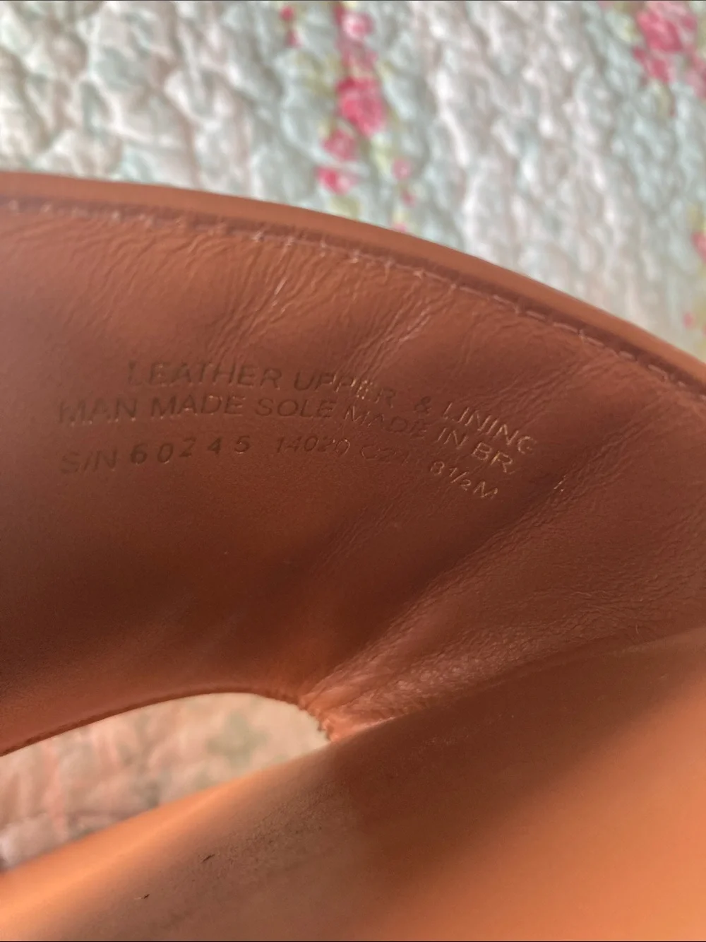 Tory Burch Cognac Leather Slide Sandals with Gold Logo